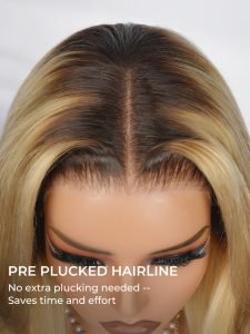 90's Flip Bob Blonde Ombre Body Wave Shoulder Length 5*7 Lace Front Wig - Image 4