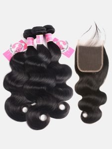Body Wave 3 Bundles With 5*5 Lace Closure Super Thin Transparent Alipearl LY Lace