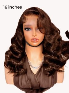 Side Part Loose Body Wave 13x6 HD Lace Frontal Wig Chocolate Brown Human Hair - Image 7