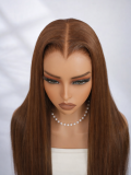 M Hairline Dark Brown Straight 13x6 Lace Front Wigs 250 Density With Drawstring - Image 4