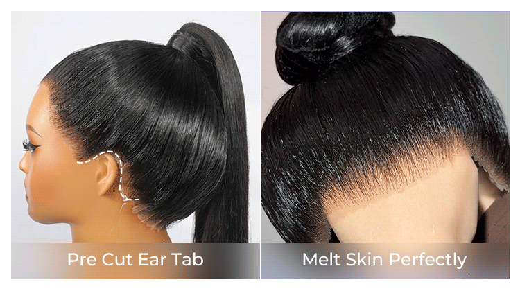pre cut ear tab with with transparent lace