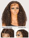 #4 Dark Brown Pre Styled Curly 13x4 Lace Wig With Baby Hair - Image 3