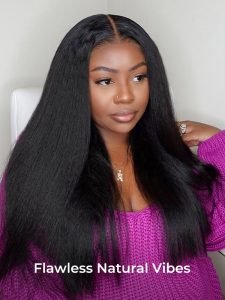 Yaki Straight 360 Glueless Lace Wig Ready To Go Natural Hairline - Image 4