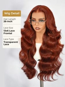 Chestnut Ginger 13x6 Lace Front Glueless Wigs Human Hair - Image 2
