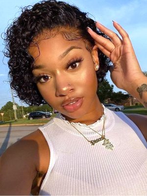 Curly Short Bob Wigs 13*6 Lace Frontal Wig