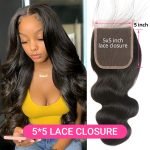 Brazilian Body Wave 5x5 HD Lace Closure Human Hair Swiss Lace Closure With Bleached Konts
