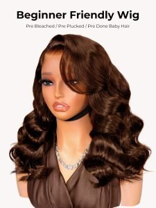 Side Part Loose Body Wave 13x6 HD Lace Frontal Wig Chocolate Brown Human Hair - Image 8