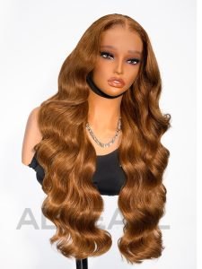 Ash Brown Wig Straight Hair Body Wave Natural Human Hair Wig - Image 5