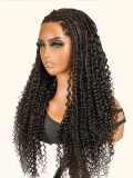 16 To 24 Inch Inches Human Hair Braided Full Lace Wigs Precut Lace - Image 3
