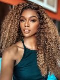 Glueless Highlight Wig P4/27 Brown With Blonde Color Big Curly 5*5 Ready To Go Wig - Image 2