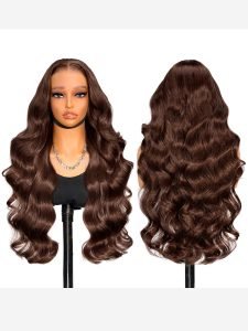#4 Dark Brown Colored Human Hair Wigs Alipearl Skin Melt HD Lace Front Wigs - Image 4