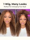 Glueless Highlight Wig P4/27 Brown With Blonde Color Big Curly 5*5 Ready To Go Wig - Image 9