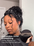 Messy Bun Water Wave 360 HD Lace Glueless Wig With Drawstring - Image 8