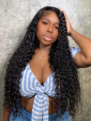 Deep Wave Wig 5x5 Lace Closure Wig 13x4 Real Human Hair Glueless Wigs