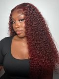 Alipearl Ready To Wear Reddish Brown Curly Glueless Human Hair Wig Pre Plucked With Baby Hair - Image 4