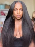 Handmade Kinky Straight Ready And Go Glueless 4*7 Human Hair Lace Wigs - Image 7
