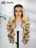 M Hairline Blonde Ombre Highlight Body Wave 13x6 Lace Front Wig - Image 5