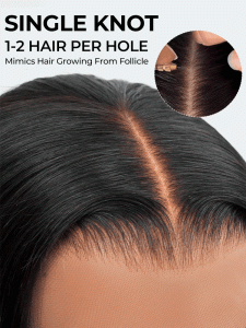 Single Knots HD Full Lace 300% High Density Front Wig Parting Max - Image 6
