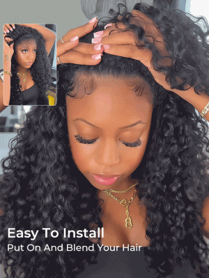 Burmese Curly Puffy Glueless Half Wig Easy To Wear 250 High Density