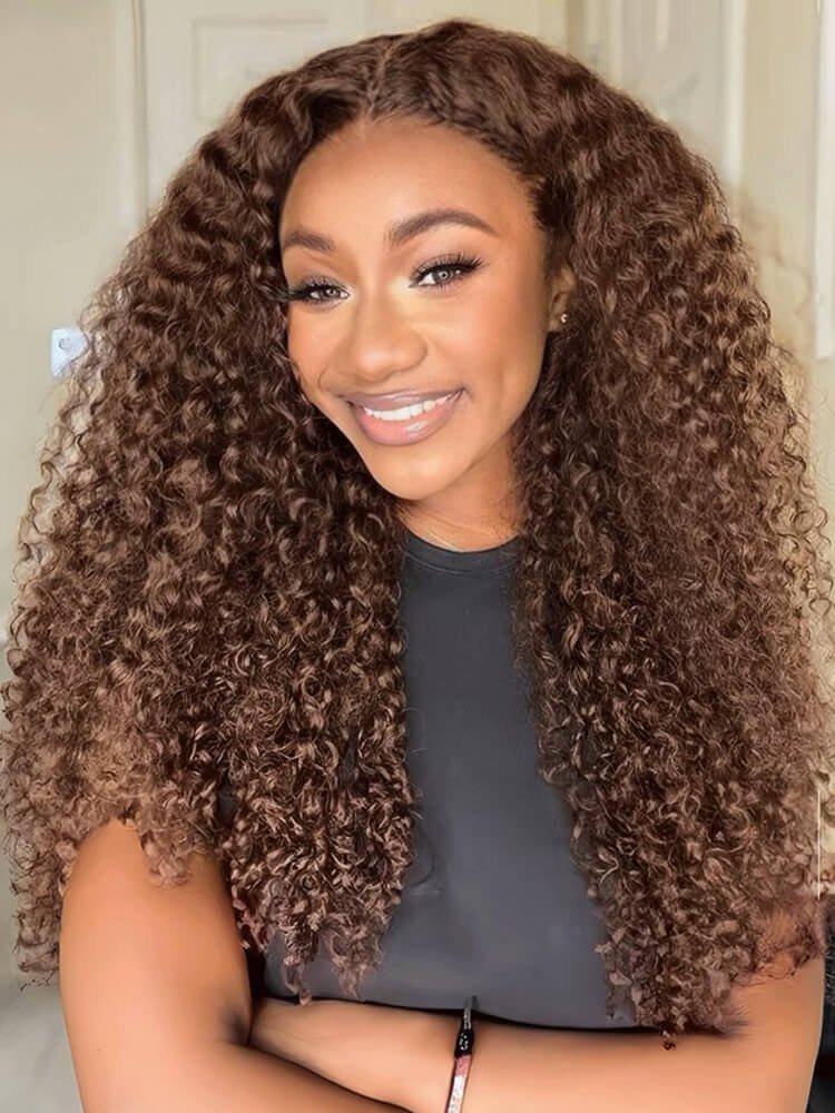 2_1_6 PreMax 13x6 HD Lace Frontal #4 Dark Brown Deep Wave Wig - Image 1