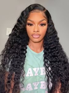 Deep Wave Glueless Ready To Go 4x7 Invisible Lace Front Wig Human Hair