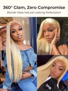 Alipearl Full Lace Wigs 613 Blonde Color Straight and Body Wave Human Hair Wig - Image 6