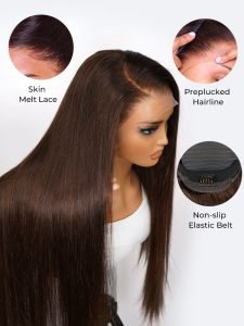 #4 Dark Brown Colored Human Hair Wigs Alipearl Skin Melt HD Lace Front Wigs - Image 7