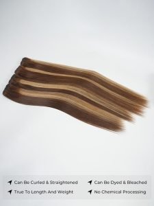 #P4/27 Brown Balayage Human Hair Bundles Body Wave And Straight - Image 2