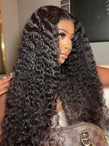 Deep Wave 6x6 Lace Closure Wig Pre plucked Natural Hairline with Bleached Knots - Image 2