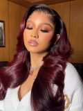 #1B/99J Ombre M Hairline Body Wave 13x6 Lace Frontal Wigs - Image 5