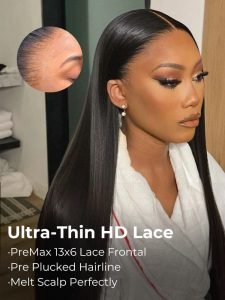 Double Drawn Wig 250% Density Straight 13x6 HD Lace Frontal Wig Brazilian Hair - Image 2