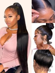 Alipearl Straight Hair 360 Lace Frontal Wig Pre-plucked 360 Lace Wigs - Image 2