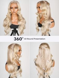 P18/613 Blonde Highlight Fishtail Braid Princess Haircut 13*4 Frontal Wig Glueless - Image 6