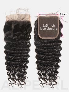 Deep Wave Hair 3 Bundles With 5x5 Lace Closure Deep Wave Closure - Image 4