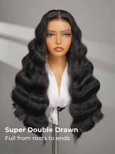 Double Drawn Top Grade Straight And Body Wave HD Lace Wig Human Hair - Image 3