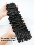 Burmese Curly One Bundle With Spiral Ends Virgin Human Hair Extension - Image 3