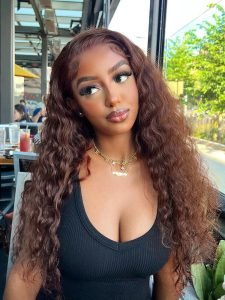Deep Wave Curly Hair #4 Dark Brown Wig Super Thin Transparent Lace Front Wig - Image 2