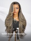 Highlight Kash Doll Curls Layered Cut Loose Body Wave 13x4 Lace Frontal Wig - Image 2