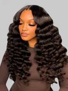 250% Density Super Bouncy Wand Curl Human Hair Wigs 18inches For Sale - Image 5