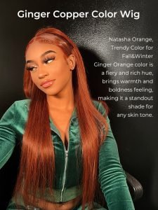 Black Widow Inspired Ginger Copper Wig 13u00d74 Front Wigs Trendy Colored Hair - Image 3