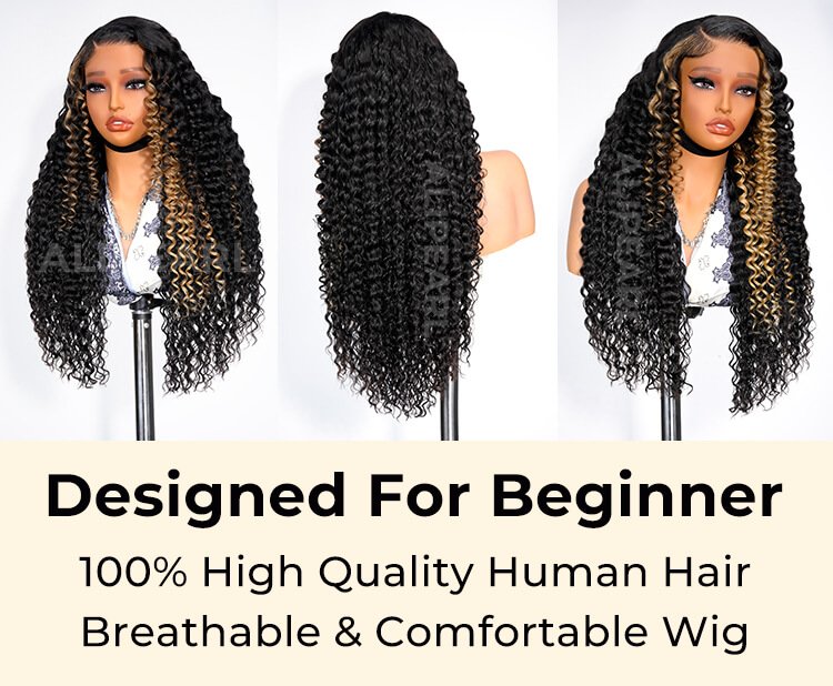 bouncy deep curly wig 180% density