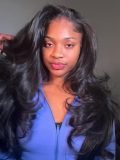 Affordable 250 Density Body Wave Glueless Half Wig Human Hair - Image 3