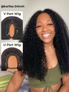 Curly U Part Wig Affordable Human Hair Wigs V Part Wigs Online - Image 2