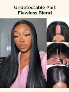 Straight U Part Wig Human Hair V Part Wigs For Sale - Image 2