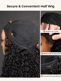 Blonde Highlighted Glueless Water Wave 3 In 1 Half Wig Human Hair - Image 3