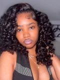 Fluffy Wand Curl Drawstring Half Wig 250 Density Glueless Easy Wear - Image 2