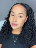 Flash Sale-Headband Wig Human Hair Short Curly Hair Wigs 20-22inches - Image 2
