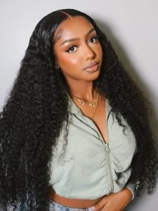Long Curly Wave Wigs Pre Plucked Human Hair Lace Wigs 24-40 Inch - Image 2