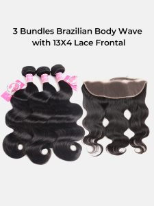 Alipearl Hair 3 Bundles Brazilian Body Wave with 13X4 Lace Frontal - Image 2