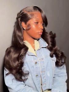Pre Braided Side Part Body Wave 5*5 HD Lace Front Wig 250 Density
